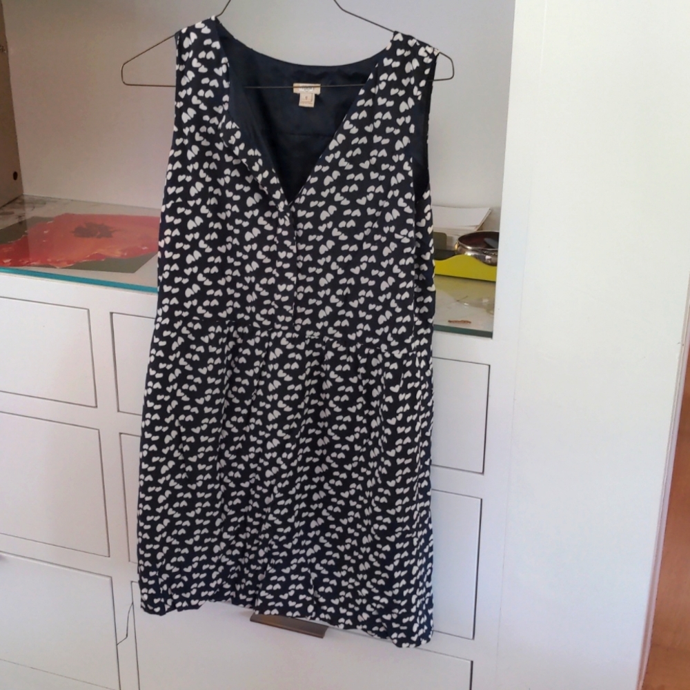 J. crew sleeveless party dress with heart pattern